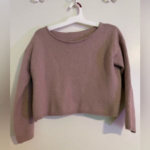 Cozy Light Pink Pull Over Wide Neck Sweater - Size Small/Medium